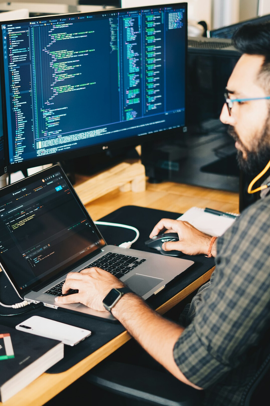 data scientist working on computer