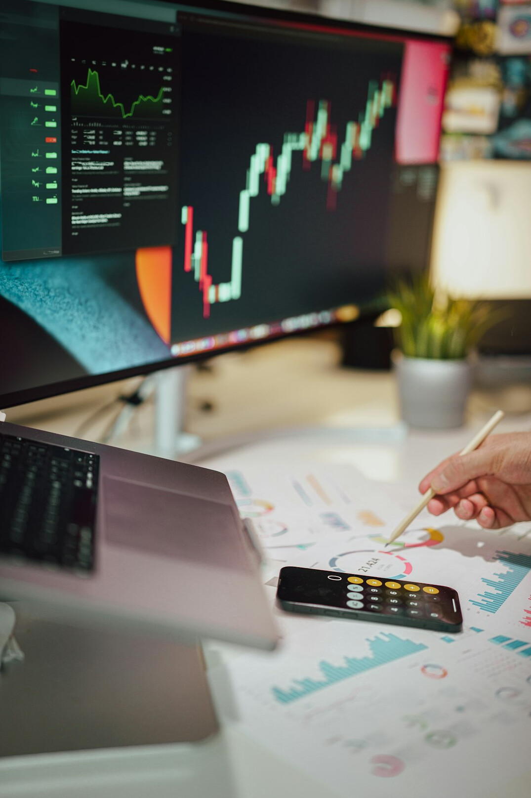 data analyst working on computer