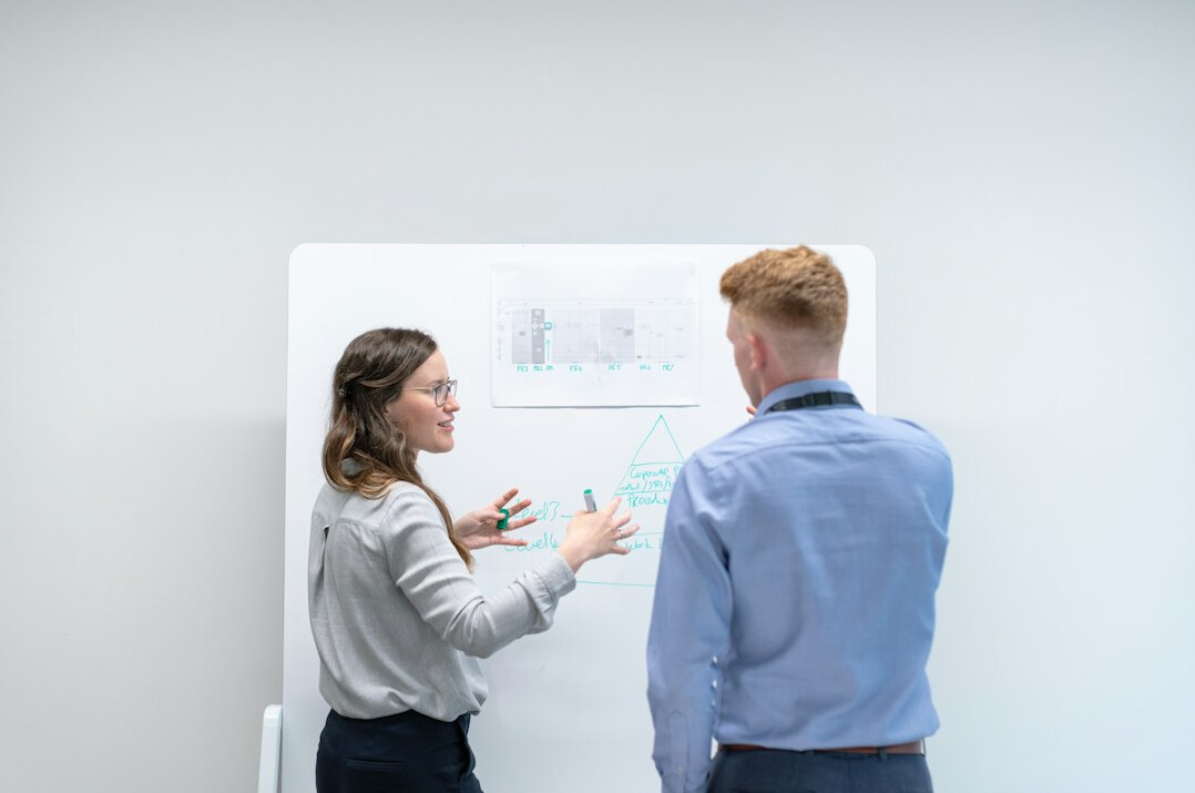 team discussing data insights