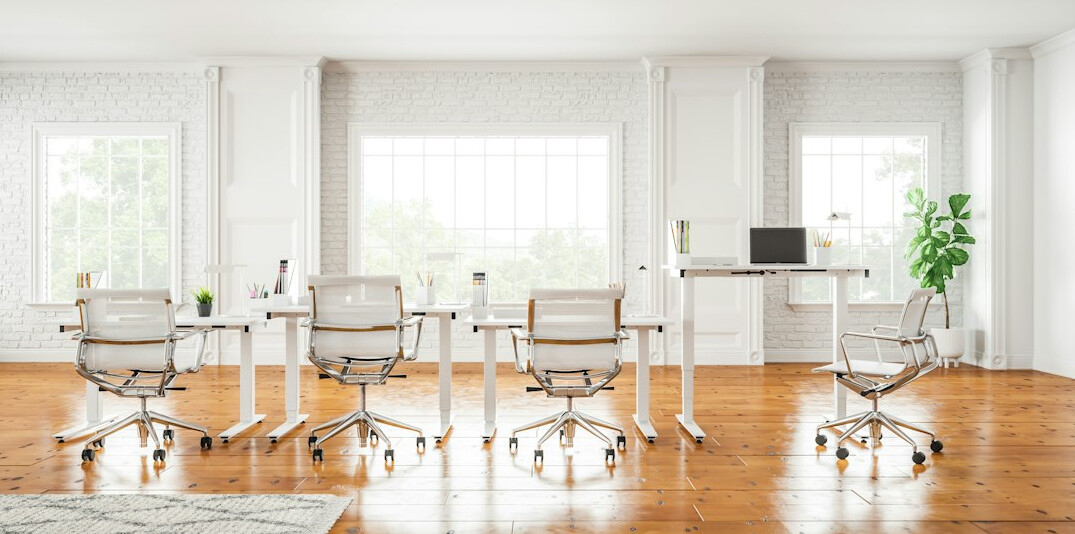 modern office workspace with laptop